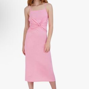 New with tags -BCBGeneration Pink Twist-Front Midi Dress